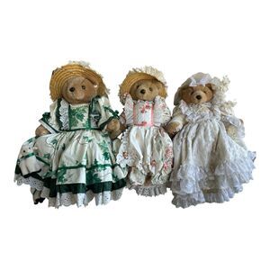 Vintage Bearly People Dolls Lot Of 3